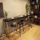 Black Glam Style Bar Table in Metal and Wood Milk Tea Shop Bar Table Clearhalo 'Bar Furniture' 'Bar Tables' 'bar_tables' 'furn' 'furn_bar_tables' 'Furniture' 'furniture_bar_tables' 'Kitchen & Dining Furniture' 1200x1200_69e53a4b-c6c0-4faa-8eea-06b9e8ee07c2