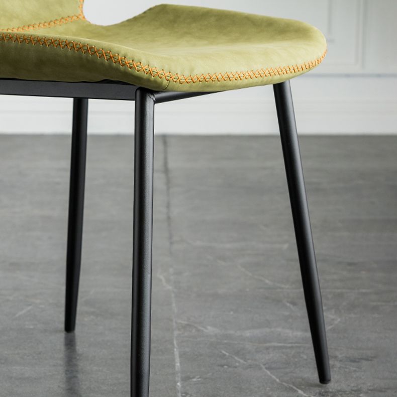 Modern Metal Dining Side Chair Solid Back Dining Armless Chair for Restaurant Use Clearhalo ' kitchen&dining_furn' 'Dining Chairs' 'Dining Tables & Seating' 'dining_chair' 'furn' 'furn_dining_chair' 'Furniture' 'furniture_dining_chair' 'Kitchen & Dining Furniture' 'kitchen' 1200x1200_69e5c367-dac2-4214-a716-2e1312ae8ab1