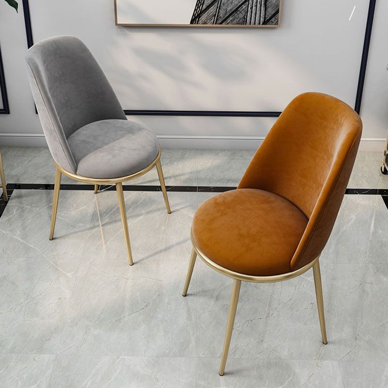 Scandinavian Design Solid Back Armless Dining Chairs Upholstered Dining Side Chair Clearhalo ' kitchen&dining_furn' 'Dining Chairs' 'Dining Tables & Seating' 'dining_chair' 'furn' 'furn_dining_chair' 'Furniture' 'furniture_dining_chair' 'Kitchen & Dining Furniture' 'kitchen' 1200x1200_69e74627-e754-47f5-84da-814c0fa63945