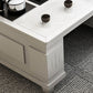 Abstract Slate Coffee Cocktail Table with Storage Drawers Rectangle