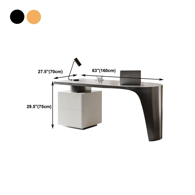 Dessert de pierre de piédestal glamour avec des tiroirs bureau pour le bureau