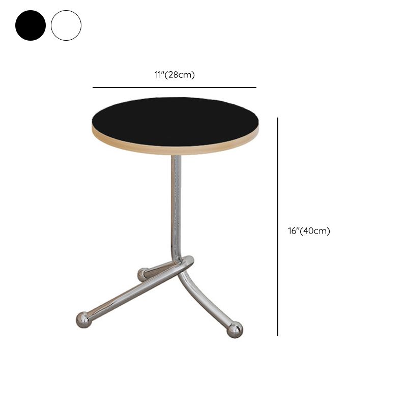 Mesa de 3 patas de acero moderna Dia de 11 "Mesa de noche de madera de madera