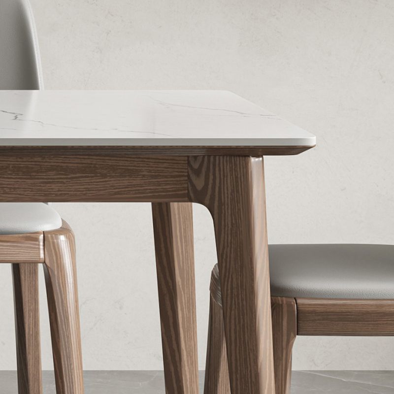 Modern 1/4/5/7 Pieces Dining Table Set Stone Rectangle Furniture in White Clearhalo 'Dining Room Sets' 'Dining Tables & Seating' 'dining_room_set' 'furn' 'furn_dining_room_set' 'Furniture' 'Kitchen & Dining Furniture' 1200x1200_69eb8416-db58-4191-99e7-831743e1771d