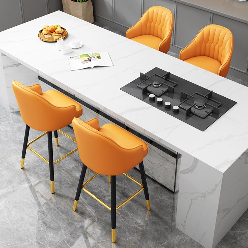 Modern Restaurant Armed Stool Matte Finish Leather Bar Stool Clearhalo 'Bar Furniture' 'Bar Stools' 'bar_stools' 'furn' 'furn_bar_stools' 'Furniture' 'Kitchen & Dining Furniture' 1200x1200_69ecfba4-4f00-4a0e-96f9-413277c95cdb