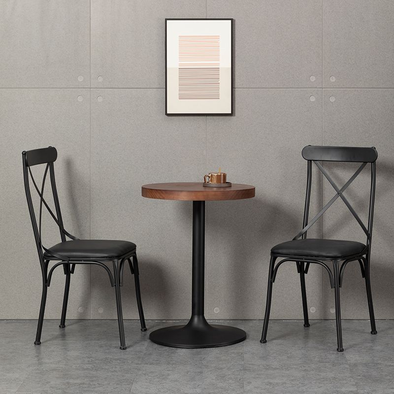 Industrial Coffee Shop Metal Side Chair Black Cross Back Folding Chair Clearhalo ' kitchen&dining_furn' 'Dining Chairs' 'Dining Tables & Seating' 'dining_chair' 'furn' 'furn_dining_chair' 'Furniture' 'furniture_dining_chair' 'Kitchen & Dining Furniture' 'kitchen' 1200x1200_69ee2085-8d85-4fdc-b622-9f2c898956ba