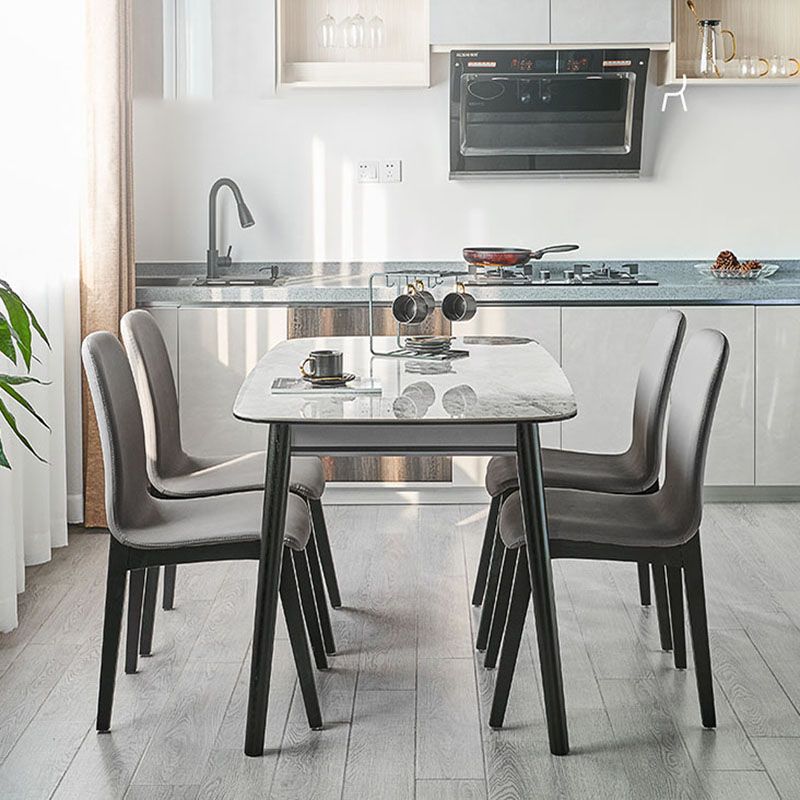 Sedia contemporanea sedia da pranzo senza braccio con gambe in legno