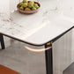 Tavolo da pranzo moderno allungabile in pietra con base in legno per sala da pranzo