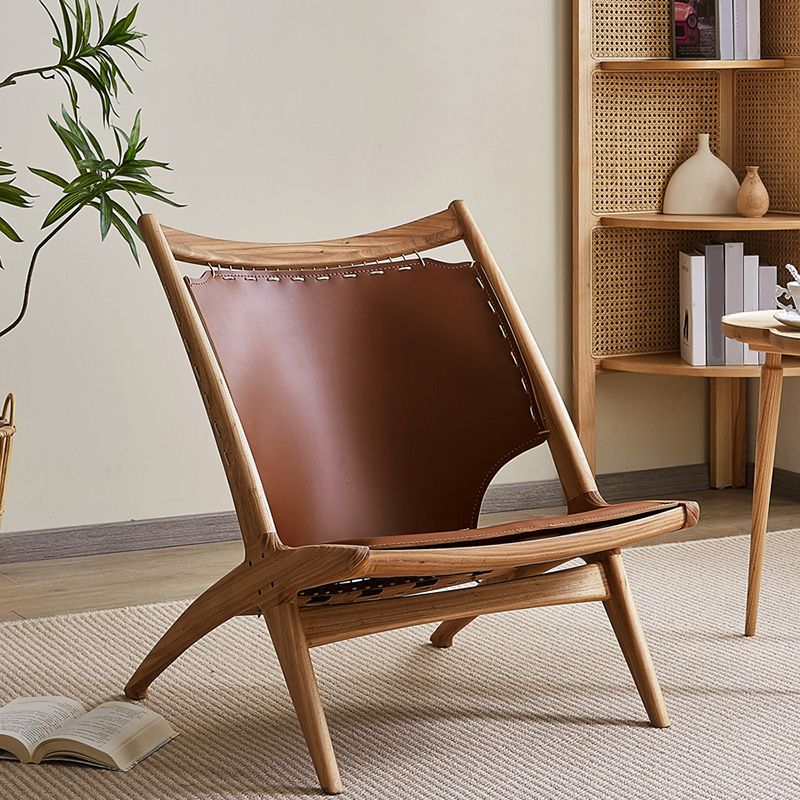 Solid Wood Armless Chair Fixed Back Lounge Chair for Living Room Clearhalo 'Accent Chairs' 'accent_chairs' 'Chairs & Seating' 'furn' 'furn_accent_chairs' 'Furniture' 'Living Room Furniture' 1200x1200_69f0af09-f04f-4a6b-b950-907a0b83f2b9