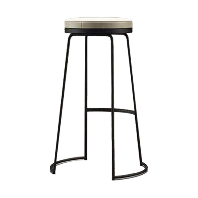 Modern Backrest Armless Counter Stool Metal Bar High Stool with Leather Cushion Clearhalo 'Bar Furniture' 'Bar Stools' 'bar_stools' 'furn' 'furn_bar_stools' 'Furniture' 'Kitchen & Dining Furniture' 1200x1200_69f176fe-82fc-49bb-b817-13bfc4c2b187