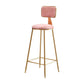 Glam Armless Backrest Counter Stool Iron Cafe Bar Stool with Velvet Cushion and Pedal Clearhalo 'Bar Furniture' 'Bar Stools' 'bar_stools' 'furn' 'furn_bar_stools' 'Furniture' 'furniture_bar_stools' 'Kitchen & Dining Furniture' 1200x1200_69f182b2-f958-4227-bea1-cff888038def