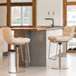 Contemporary Style Armless Barstool Leather Adjustable Height Bar Stool