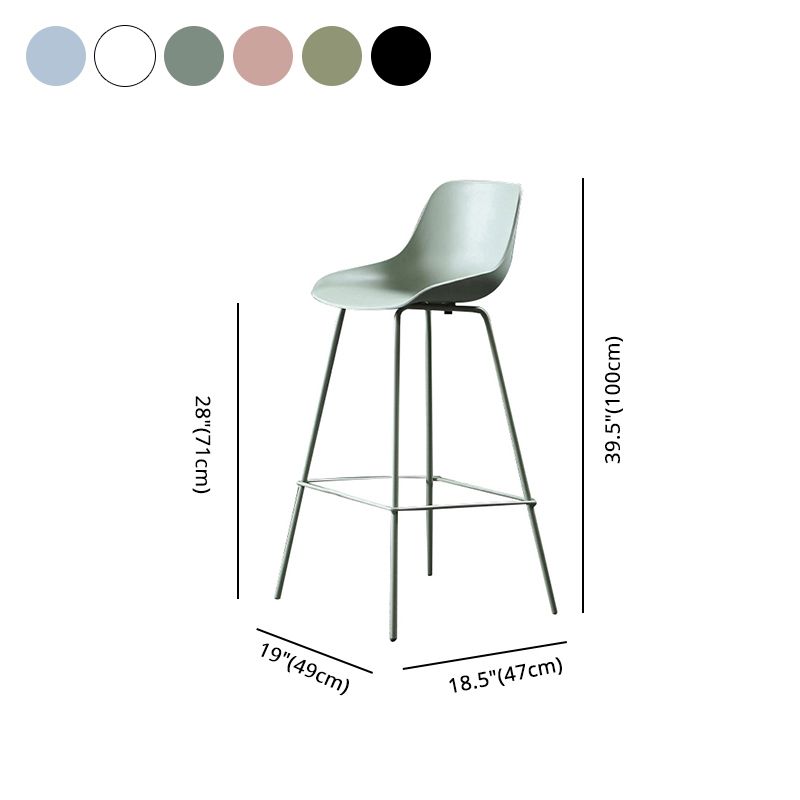 Contemporary Macaroon Counter Stools Armless Plastic Indoor Bar Stool with Iron Base Clearhalo 'Bar Furniture' 'Bar Stools' 'bar_stools' 'furn' 'furn_bar_stools' 'furniture_bar_stools' 'Kitchen & Dining Furniture' 'kitchen&dining_furn' 'kitchen' 'kitchen_furn' Furniture' 1200x1200_69f2c616-5c91-4d98-8323-1d6f35948a93