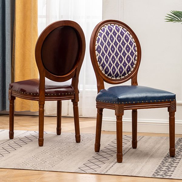 Solid Wood Country Style Dining Chair Matte Finish King Louis Back Side Chair Clearhalo ' kitchen&dining_furn' 'Dining Chairs' 'Dining Tables & Seating' 'dining_chair' 'furn' 'furn_dining_chair' 'Furniture' 'furniture_dining_chair' 'Kitchen & Dining Furniture' 'kitchen' 1200x1200_69f31e20-8264-4080-9f44-03b13265fd2e