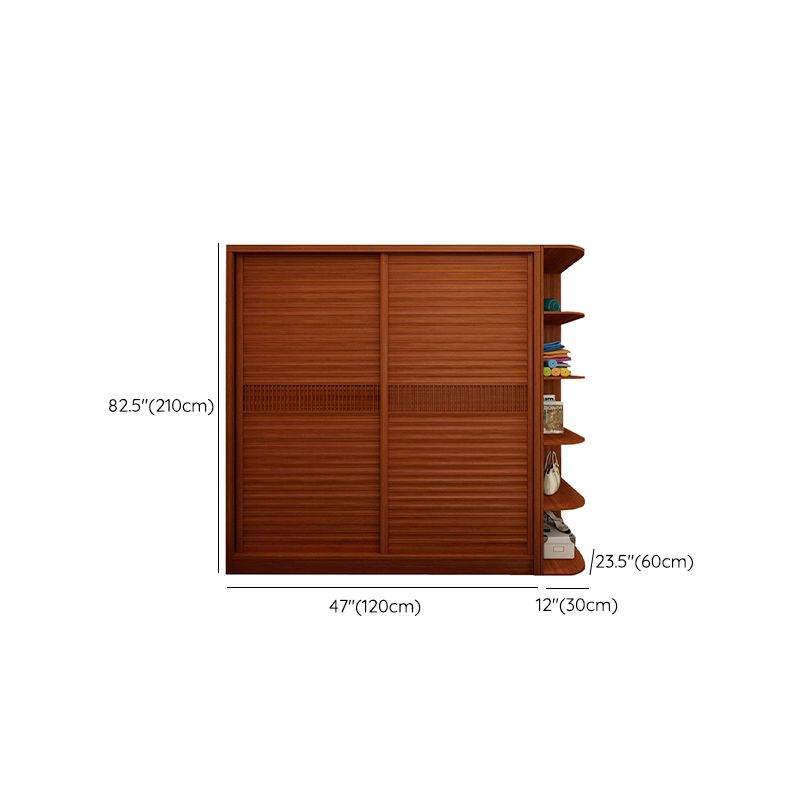 Brown Engineered Wood Wardrobe with Sliding Doors Modern Cabinet for Bedroom Clearhalo 'Armoires & Wardrobes' 'armoires_wardrobes' 'Bedroom Furniture' 'furn' 'furn_armoires_wardrobes' 'Furniture' 1200x1200_69f39f4b-e541-4a12-a02d-af1c8b336d6f