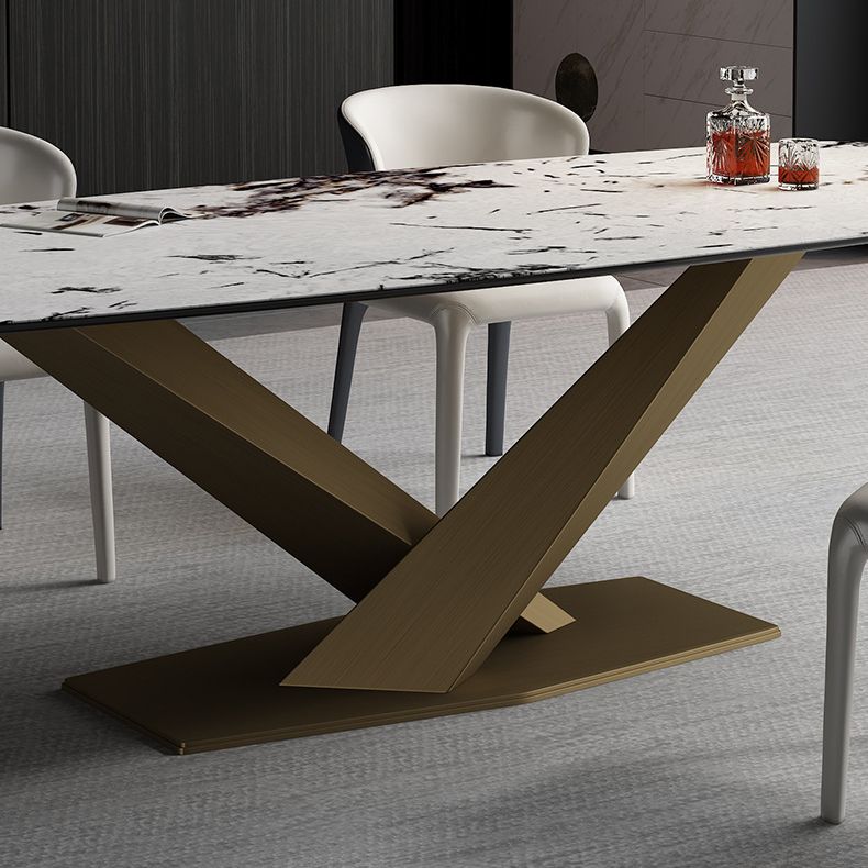 Glam 1/2/4/7 Pieces Dining Set Rectangle Sintered Stone Dining Table Set for Dining Areas Clearhalo 'Dining Room Sets' 'Dining Tables & Seating' 'dining_room_set' 'furn' 'furn_dining_room_set' 'Furniture' 'furniture_dining_room_set' 'Kitchen & Dining Furniture' 1200x1200_69f4bc2a-7bf4-4303-8ed4-58bbe0b858c9