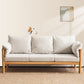 Contemporary Square Arm Sofa 33.46" High Faux Leather/Linen Sofa