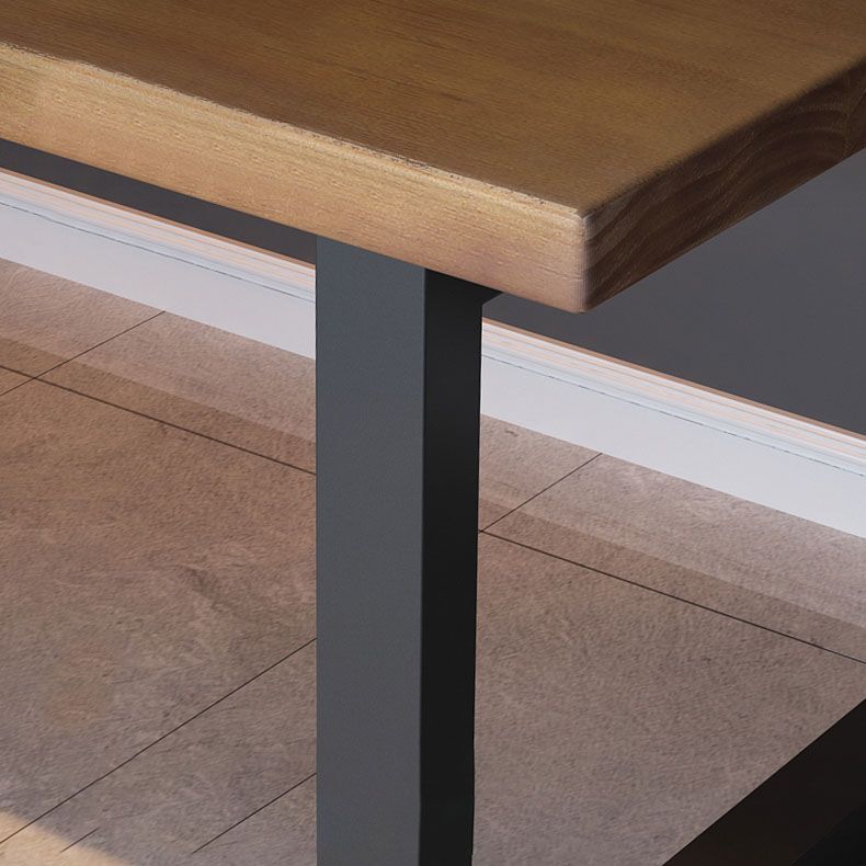 Bureau d'ordinateur en bois de style moderne bureau de tâche de forme rectangulaire avec 2 lames pour la maison