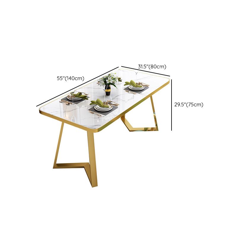Dinner Room Dining Table Kitchen Luxury Stone Metal Base Dining Table Clearhalo 'Dining Tables & Seating' 'Dining Tables' 'dining_table' 'furn' 'furn_dining_table' 'Furniture' 'Kitchen & Dining Furniture' 1200x1200_69f8e938-f262-4794-a482-9a51d1b193dc