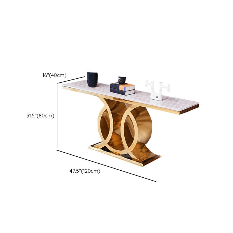 Tavolo console in marmo glam rettangolo 16 "w tavolo accento per sala