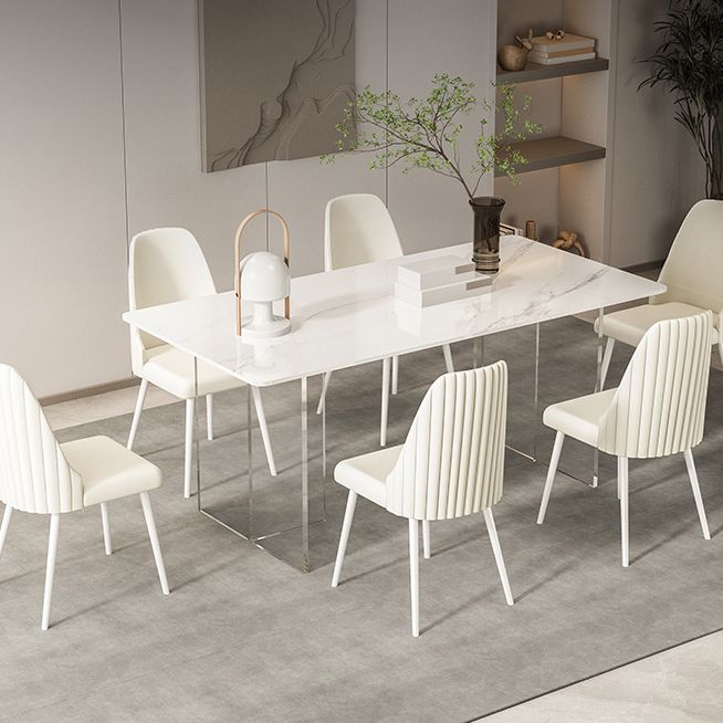 キッチン用の焼結石ダイニングテーブルモダンアクリルベーステーブル