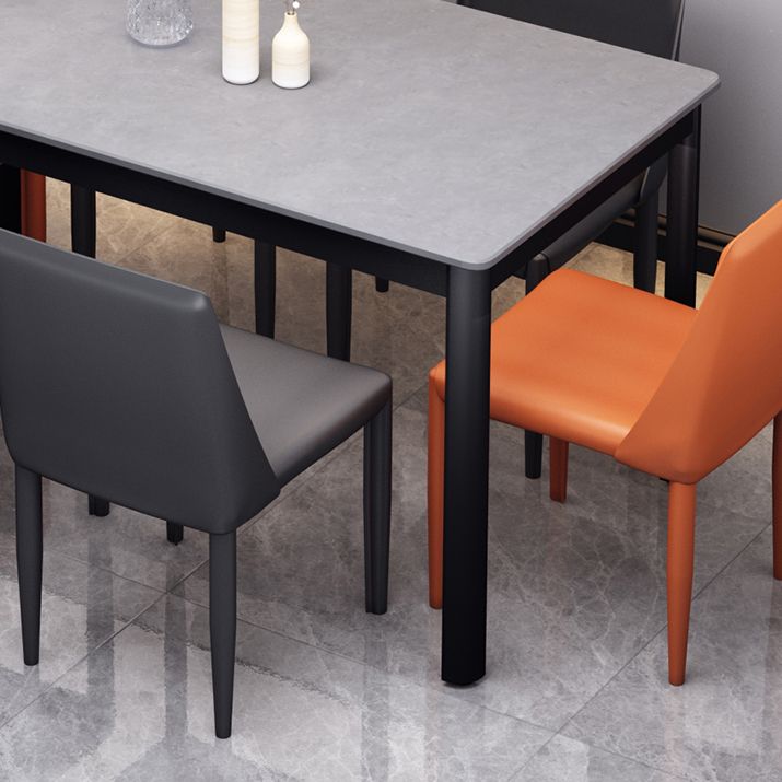 Industrial Style Sintered Stone Dining Table 4 Legs Base Rectangle Table for Home Clearhalo ' dining_table' 'Dining Tables & Seating' 'Dining Tables' 'furn' 'furn_dining_table' 'Furniture' 'furniture_dining_table' 'Kitchen & Dining Furniture' 'kitchen&dining_furn' 'kitchen' 'kitchen_dining_table' 1200x1200_69fc61dd-19f1-4269-8168-7fcd8fcc46ee