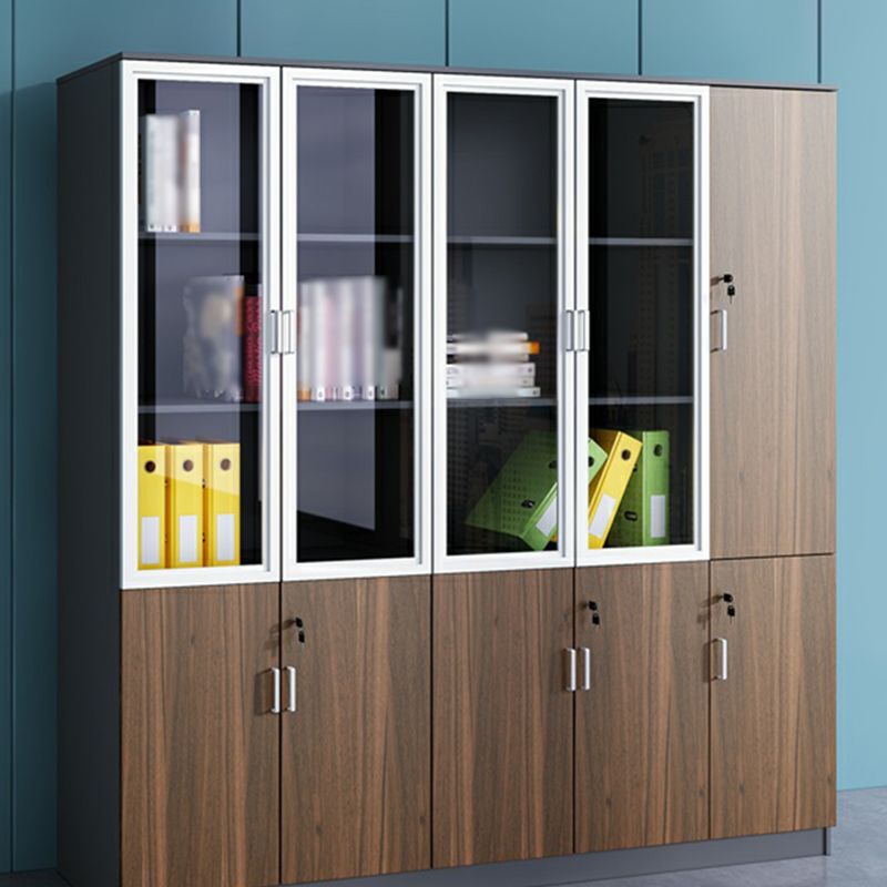 Contemporary Style Bookshelf for Home Office Study Room Bookcase with Door Clearhalo 'Bookcases' 'furn' 'furn_bookcases' 'Furniture' 'furniture_bookcases' 'kitchen' 'kitchen_bookcases' 'Living Room Furniture' 'Office Furniture' 1200x1200_69fcf56d-0341-46dd-9422-6cf3d4ea62ea