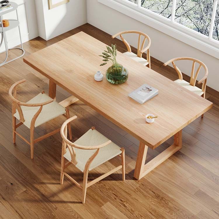 Modern Style Double Pedestal Table Pine Wood Table for Dining Room Clearhalo 'Dining Tables & Seating' 'Dining Tables' 'dining_table' 'furn' 'furn_dining_table' 'Furniture' 'Kitchen & Dining Furniture' 1200x1200_69fcf9df-4f1f-4ea6-963e-4d82c66f23c4