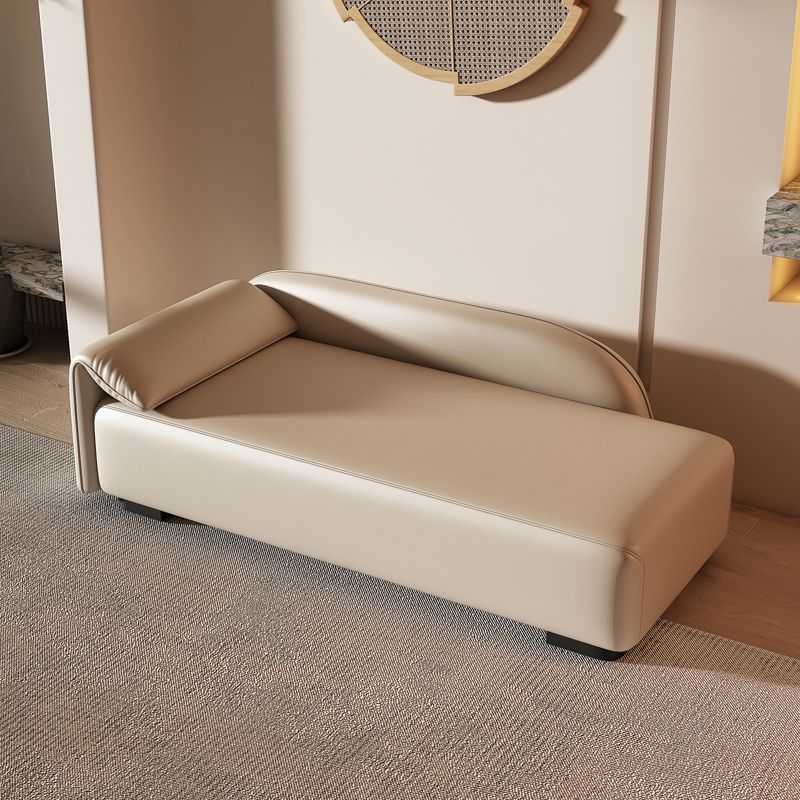 Scandinavian Upholstered Solid Color Genuine Leather One Armed Chaise Clearhalo 'Chairs & Seating' 'Chaise Lounge' 'chaise_lounge' 'furn' 'furn_chaise_lounge' 'Furniture' 'Living Room Furniture' 1200x1200_69fdca37-c397-4ac0-a484-e53871f8e04c