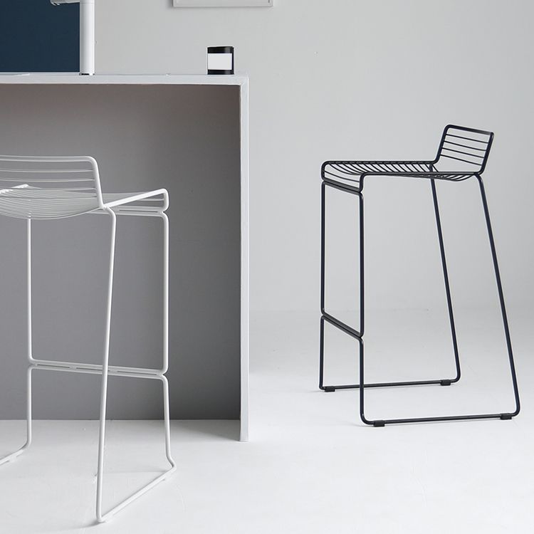 Sgabello da bar senza braccioli Sgabello da bar industriale in acciaio ad altezza per soggiorno