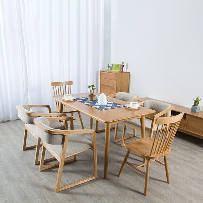 Glam Style Wooden Dining Arm Chair Matte Finish Open Back Dining Chair for Dinning Room Clearhalo ' kitchen&dining_furn' 'Dining Chairs' 'Dining Tables & Seating' 'dining_chair' 'furn' 'furn_dining_chair' 'Furniture' 'furniture_dining_chair' 'Kitchen & Dining Furniture' 'kitchen' 1200x1200_6a01842d-37e6-4e48-bc34-921a1c7bbab1