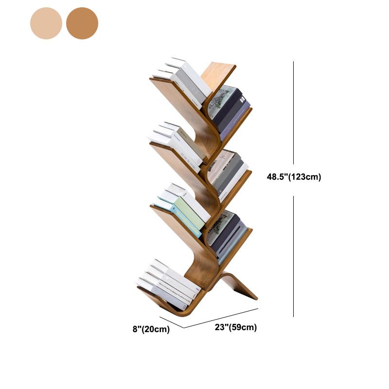 モダンな竹の本棚幾何学的な垂直のオープンシェルフ本棚