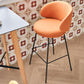 Modern Style Upholstered Counter Stool Low Back Bar Stool for Living Room