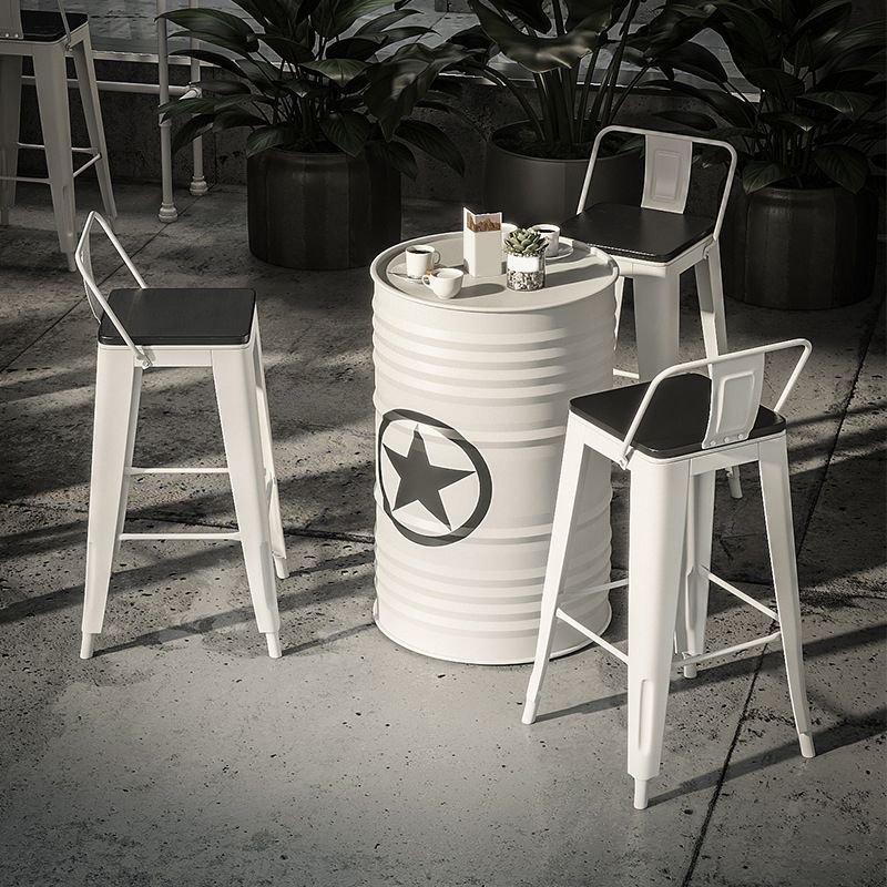 1/3/4 Pieces Industrial Bar Stool and Table Set White Iron Bar Set