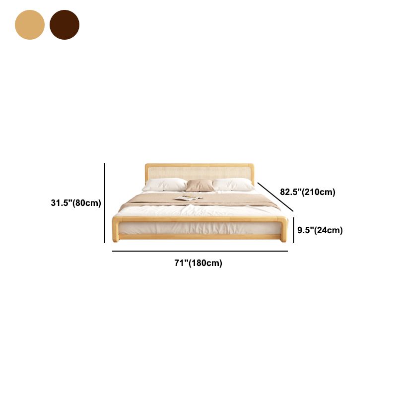 84.65 inch Wide Tropical Bed Frame Rubberwood Bed with Headboard Clearhalo 'Bedroom Furniture' 'Beds' 'furn' 'furn_beds' 'Furniture' 1200x1200_6a028c9e-2acc-41ec-81d4-9082c024435d