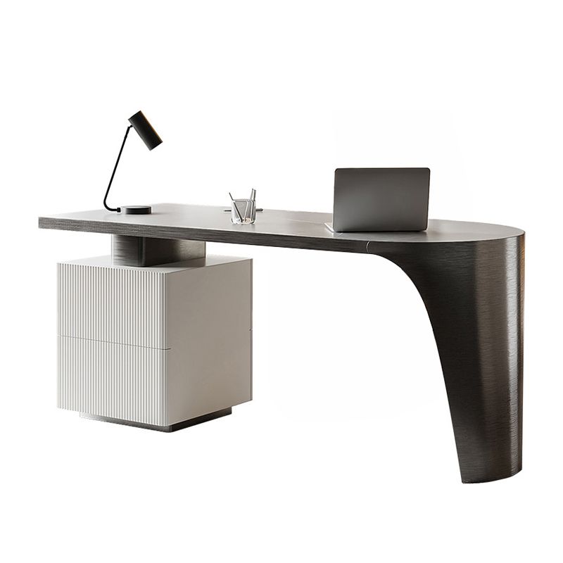 Bureau d'écriture en pierre industrielle 2 tiroirs 29,53 "haut bureau de bureau