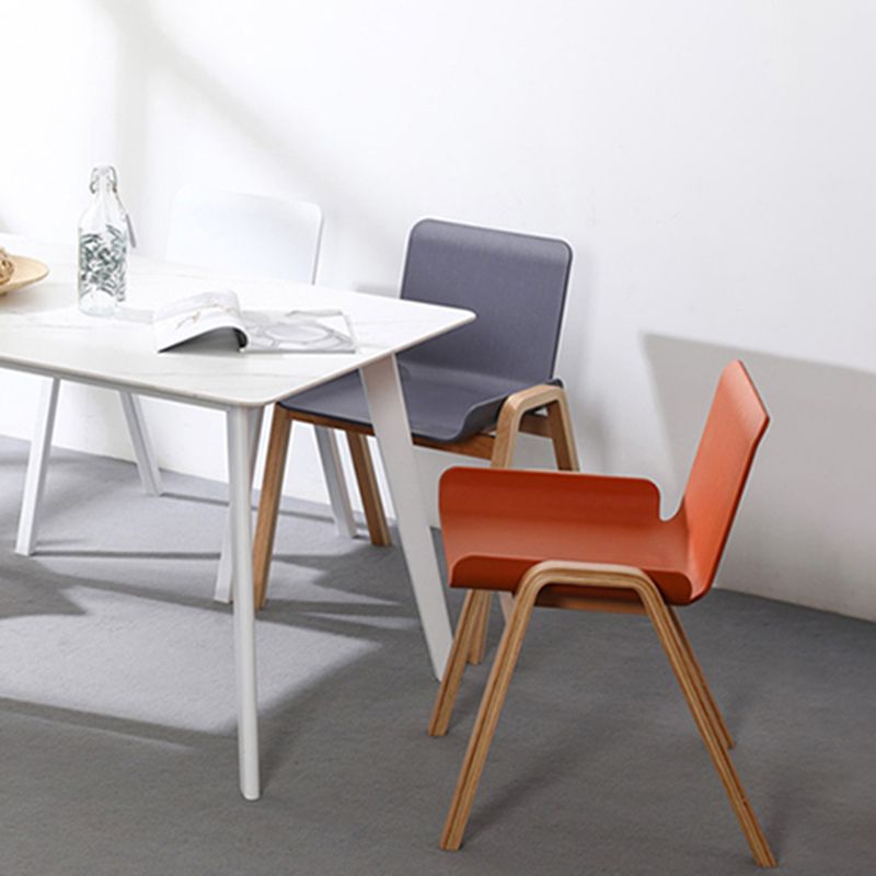 Scandinavian Stackable Dining Arm Chair Solid Back Armchair with Wood Legs Clearhalo ' kitchen&dining_furn' 'Dining Chairs' 'Dining Tables & Seating' 'dining_chair' 'furn' 'furn_dining_chair' 'Furniture' 'furniture_dining_chair' 'Kitchen & Dining Furniture' 'kitchen' 1200x1200_6a05b96f-8c07-41bc-8041-acbaba79d629