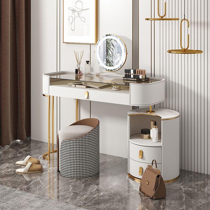 Contemporaneo a 3 cassetti tavolo da toeletta da toeletta per vetro Top -trucco Vanity scrivania