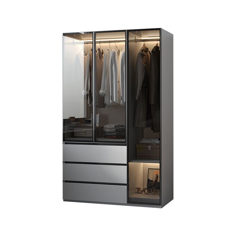 Guardaroba a cornice in legno moderno armadio armadio armadio con 3 cassetti