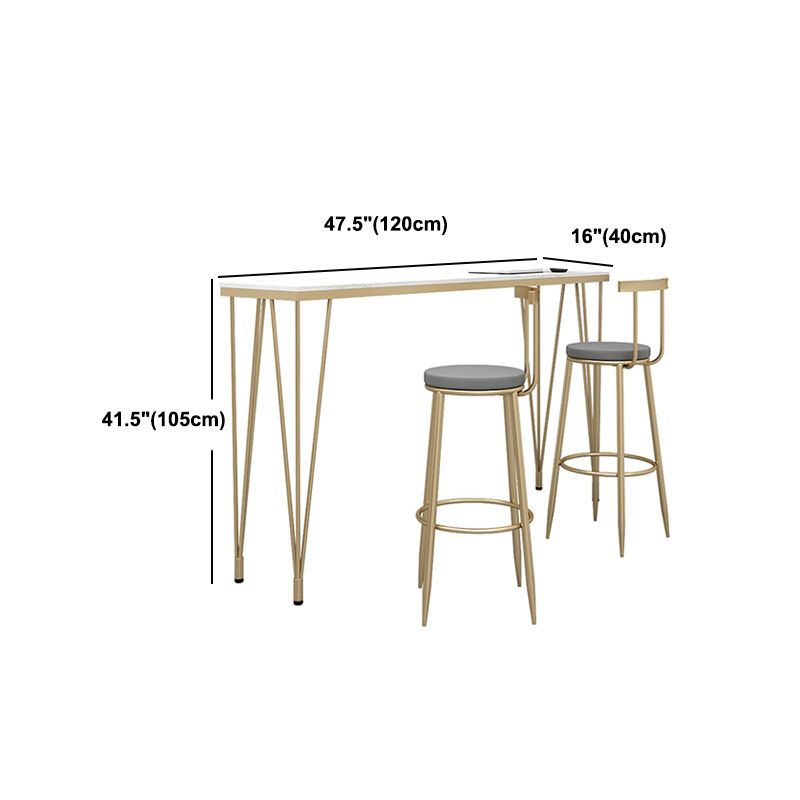 Tavolo da bar in stile glam interno in altezza da 42 pollici oro 4 gambe tavolo da bistro