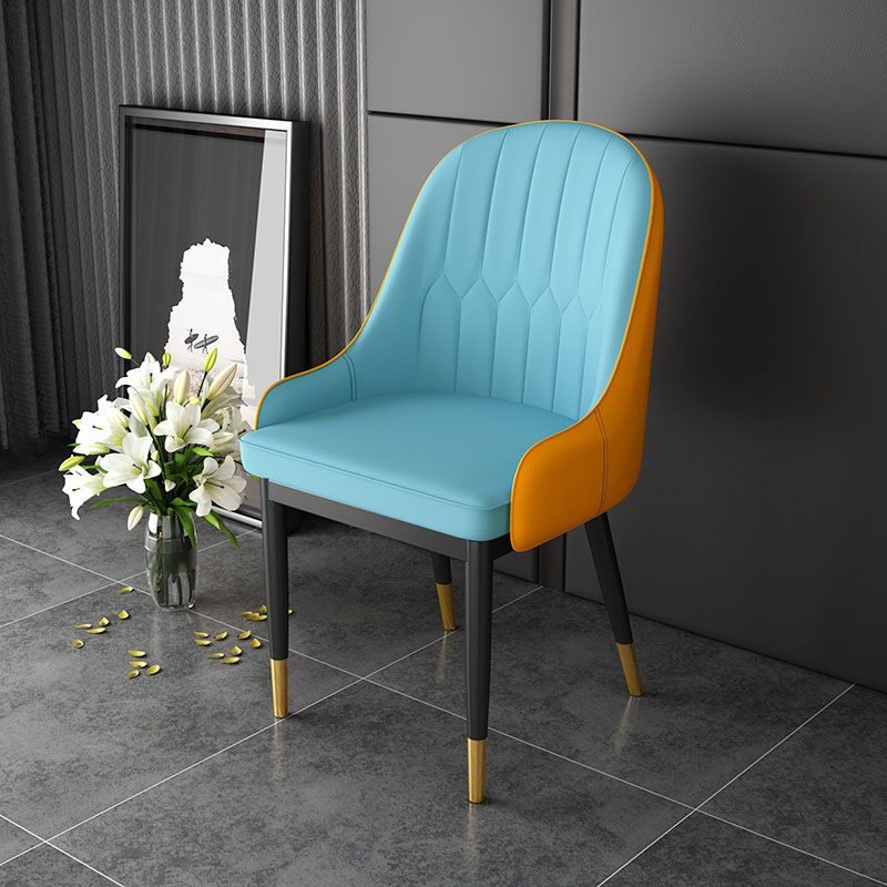 Scandinavian Design Solid Back Dining Side Chairs Leather Dining Side Chair Clearhalo ' kitchen&dining_furn' 'Dining Chairs' 'Dining Tables & Seating' 'dining_chair' 'furn' 'furn_dining_chair' 'Furniture' 'furniture_dining_chair' 'Kitchen & Dining Furniture' 'kitchen' 1200x1200_6a08bd57-c193-42d0-b219-806861bfe6bb