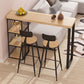 Juego de mesa de bar rectangular moderno, juego de mesa de bar de madera maciza de 1/2/3 piezas