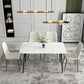 Simple Sintered Stone Kitchen Dining Table Rectangle White Dining Table with 4 Legs Base Clearhalo ' dining_table' 'Dining Tables & Seating' 'Dining Tables' 'Furniture' 'furniture_dining_table' 'Kitchen & Dining Furniture' 'kitchen&dining_furn' 'kitchen' 'kitchen_dining_table' 1200x1200_6a0a27c0-e1fe-40df-83d8-26dcdbe174f9