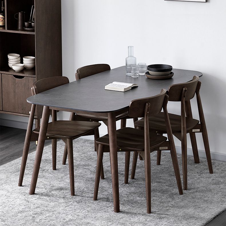 Simplicity Rectangle Dining Room Table Grey Sintered Stone Table with 4 Legs Clearhalo ' dining_table' 'Dining Tables & Seating' 'Dining Tables' 'furn' 'furn_dining_table' 'Furniture' 'furniture_dining_table' 'Kitchen & Dining Furniture' 'kitchen&dining_furn' 'kitchen' 'kitchen_dining_table' 1200x1200_6a0a8561-7830-4852-8bdd-e704b9ce1c1c