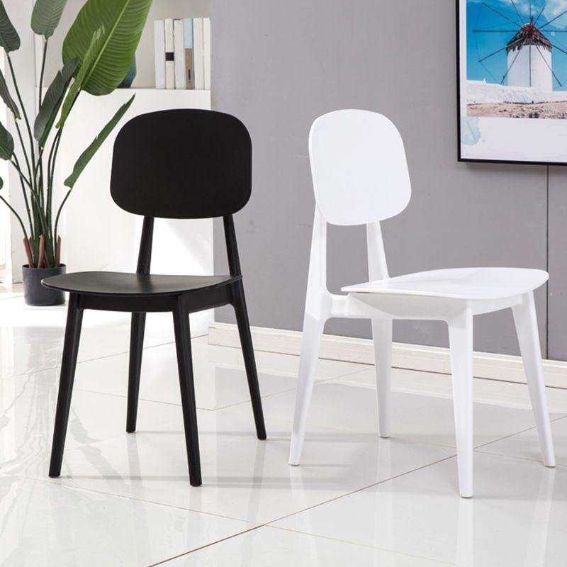 Matte Finish Plastic Dining Side Chair Stackable Open Back Dining Chair Clearhalo ' kitchen&dining_furn' 'Dining Chairs' 'Dining Tables & Seating' 'dining_chair' 'furn' 'furn_dining_chair' 'Furniture' 'furniture_dining_chair' 'Kitchen & Dining Furniture' 'kitchen' 1200x1200_6a0b9775-9e0b-49d1-8746-3b654daae946
