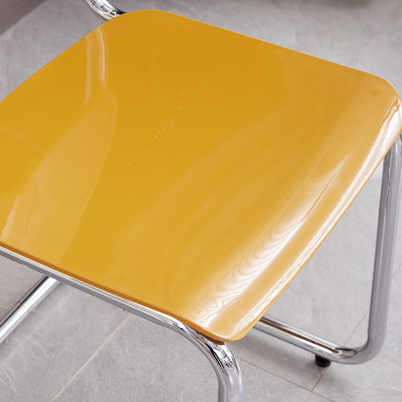 Modern Dining Room Open Back Silver Leg Armless Dining Chair Clearhalo 'Dining Chairs' 'Dining Tables & Seating' 'dining_chair' 'furn' 'furn_dining_chair' 'Furniture' 'Kitchen & Dining Furniture' 1200x1200_6a0be763-6900-467c-ae80-4ea1f4ec9406