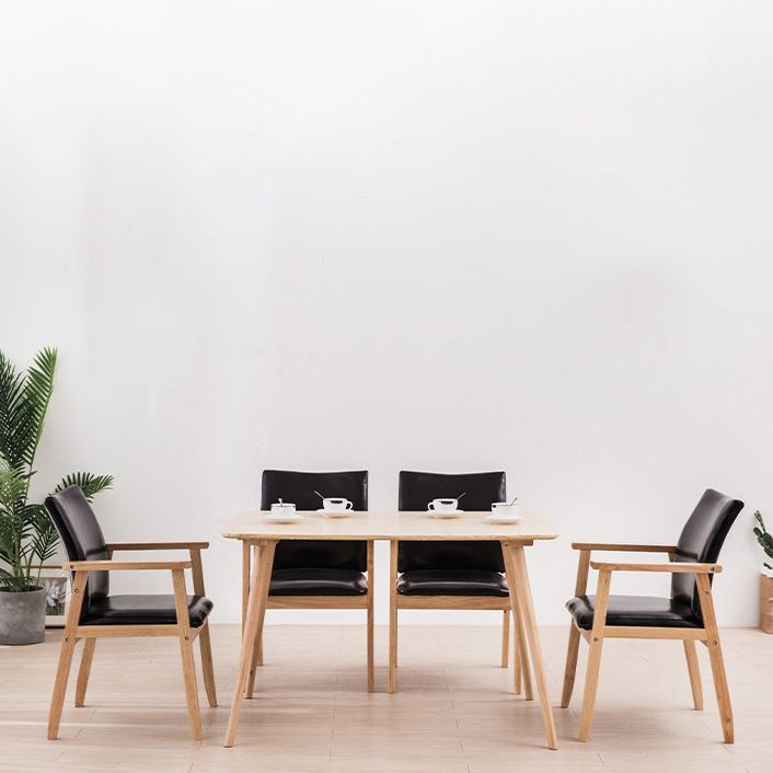 Scandinavian Rubberwood Solid Back Arm Chair Wood Dining Chair for Home Clearhalo ' kitchen&dining_furn' 'Dining Chairs' 'Dining Tables & Seating' 'dining_chair' 'furn' 'furn_dining_chair' 'Furniture' 'furniture_dining_chair' 'Kitchen & Dining Furniture' 'kitchen' 1200x1200_6a0c9862-889f-482f-bc16-5b9187b1ea7c