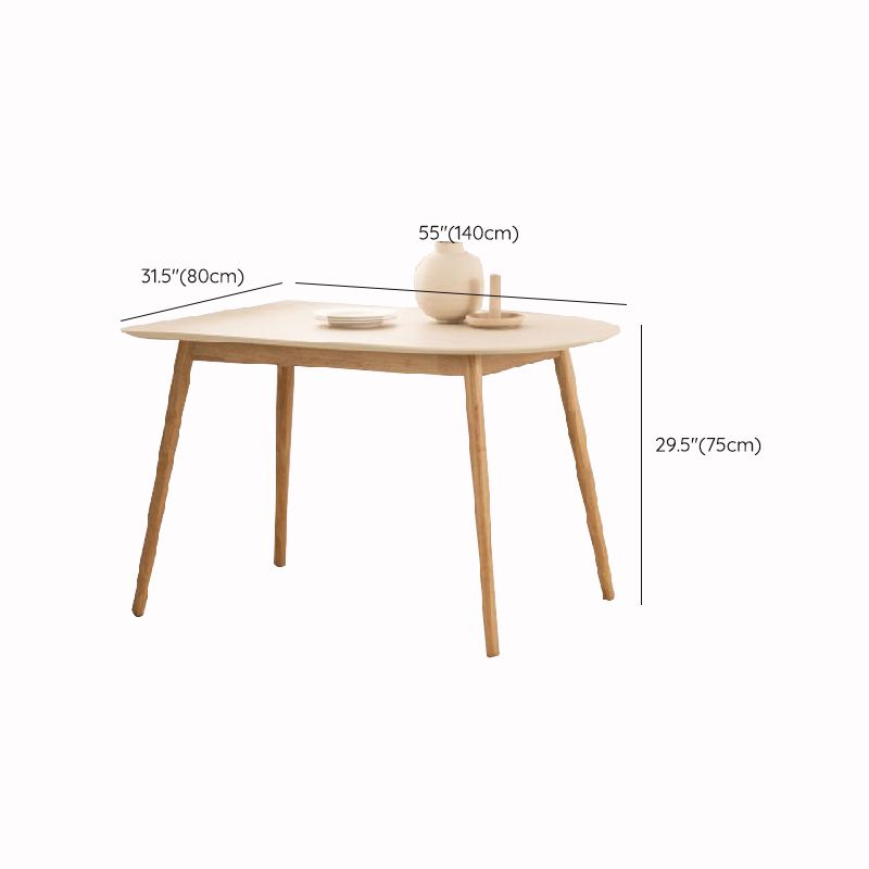 Modern 4 Legs Dining Table Sintered Stone Table with Wood Legs for Home