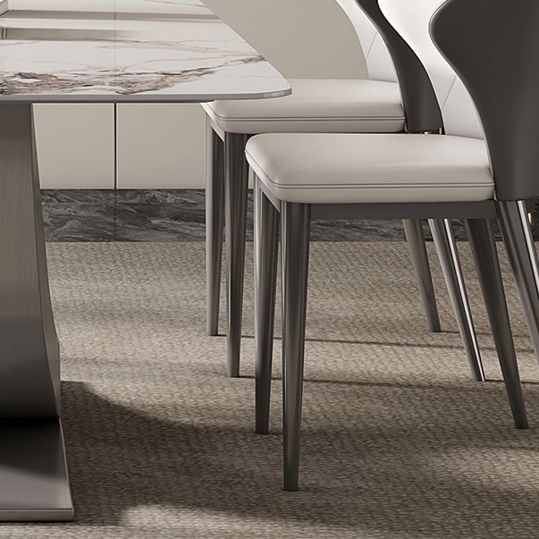 Moderne stijl voetstuk eettafel gesinterde stenen rechthoekige tafel voor thuis