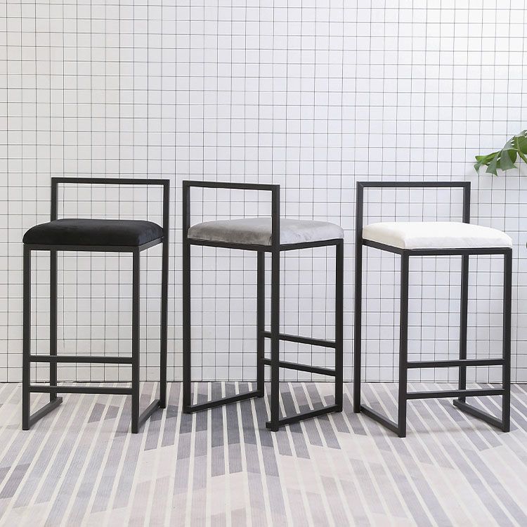 Moderno sgabello da bar rettangolare sgabello con poggiapiedi con cuscino di velluto