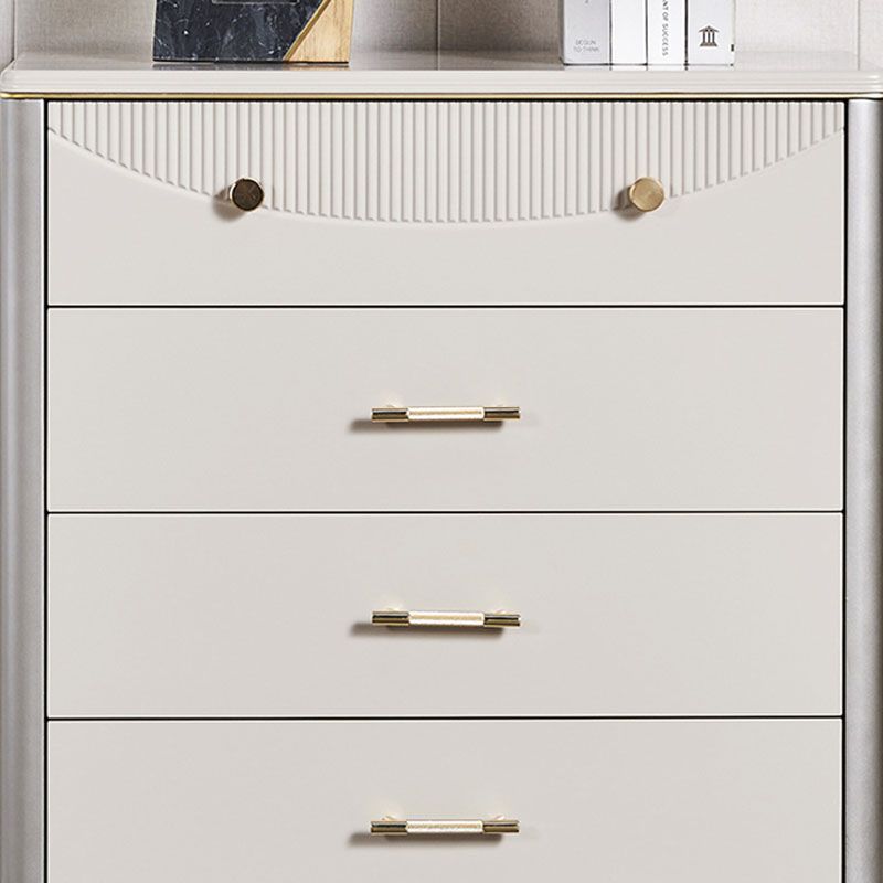 Glam houten opbergkist 16 "brede slaapkamermist in grijs met laden